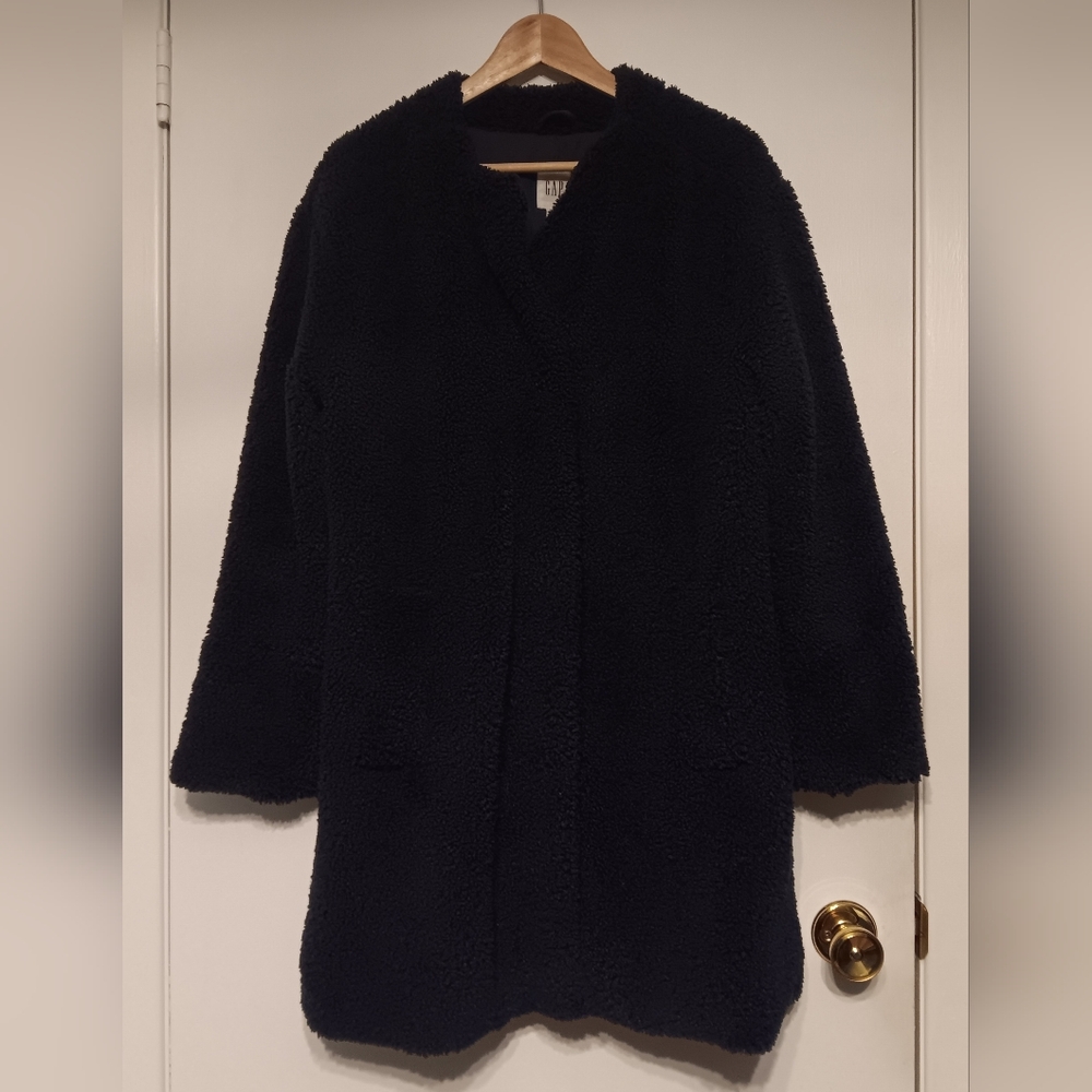 GAP Women's Navy Blue Teddy Jacket